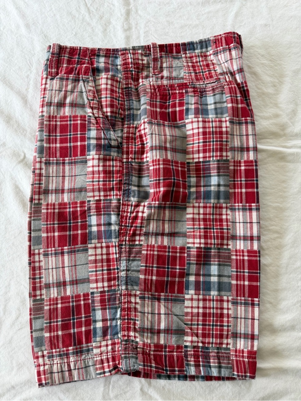 Faded Glory Red Plaid Patchwork Men's Shorts